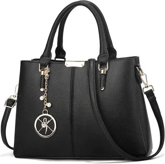 KKXIU 3 Zippered Compartments Purses and Handbags for Women Top Handle Satchel Shoulder Ladies Bags A-Black